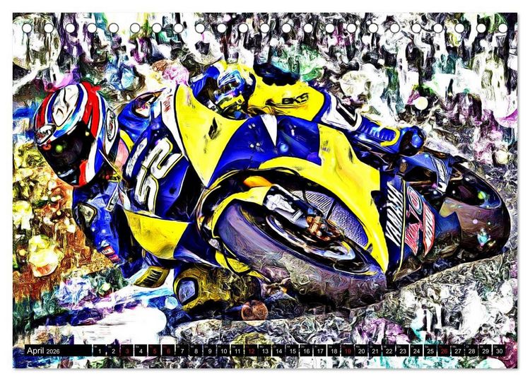 Produktbild: Fullspeed on two Wheels (Tischkalender 2026 DIN A5 quer), CALVENDO Monatskalender