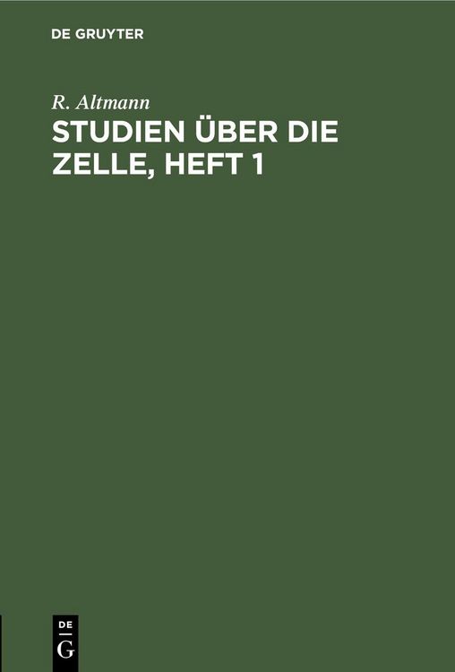Produktbild: Studien &uuml;ber die Zelle, Heft 1
