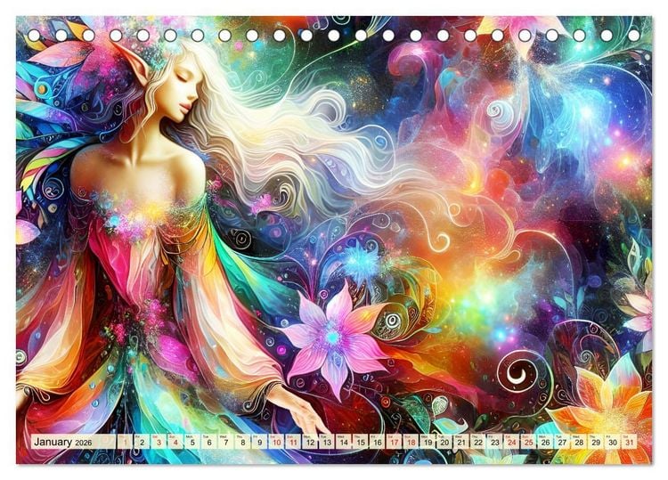 Produktbild: The flower elves Enchanting harmony (Desk Calendar 2026 DIN A5 landscape), CALVENDO 12 Month DeskCalendar