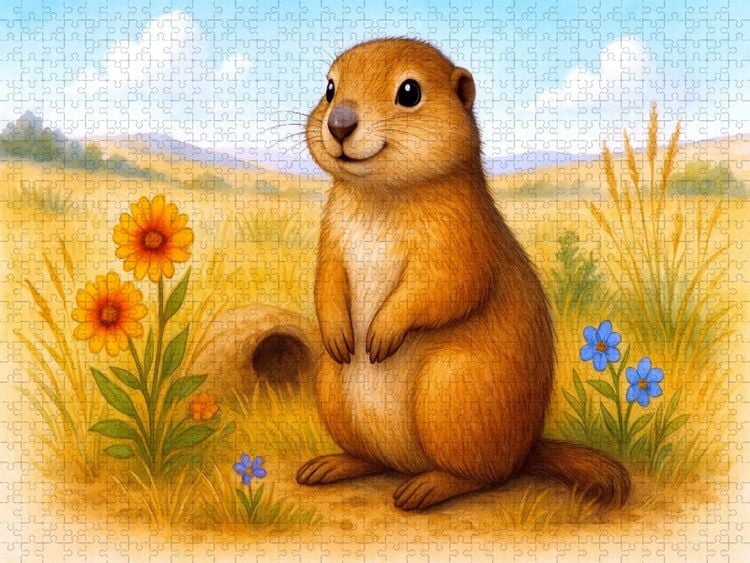 Produktbild: CALVENDO Puzzle Pr&auml;riehund | 1000 Teile Lege-Gr&ouml;&szlig;e 64x48cm Foto-Puzzle f&uuml;r gl&uuml;ckliche Stunden
