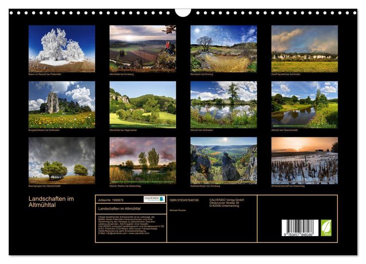 Produktbild: Landschaften im Altm&uuml;hltal (Wandkalender 2026 DIN A3 quer), CALVENDO Monatskalender