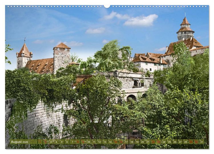 Produktbild: N&uuml;rnberg zur Kaiserzeit in Farbe - Fotos neu restauriert und koloriert (hochwertiger Premium Wandkalender 2026 DIN A2 quer), Kunstdruck in Hochglanz