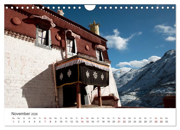 Produktbild: Tibet - Kloster und Landschaft (Wandkalender 2026 DIN A4 quer), CALVENDO Monatskalender