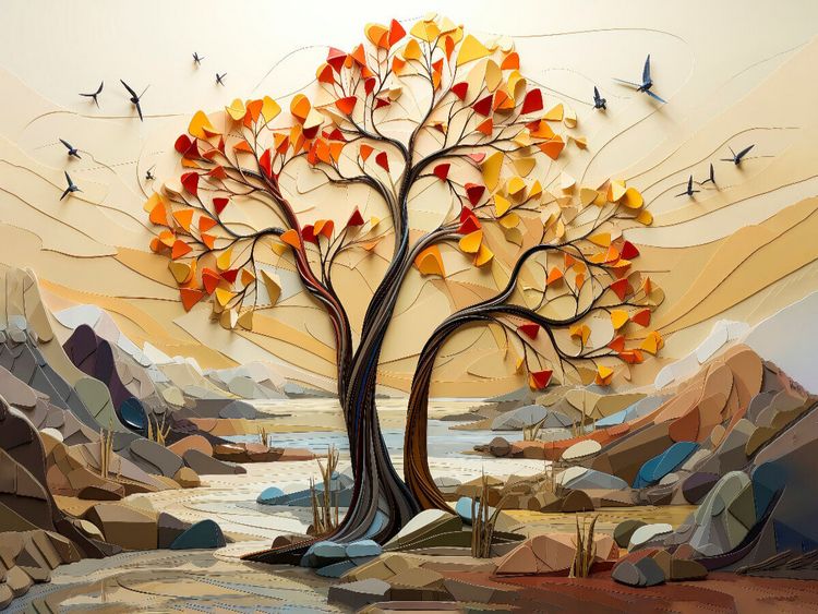 Produktbild: CALVENDO Puzzle Baum Kunst | 1000 Teile Lege-Gr&ouml;&szlig;e 64x48cm Foto-Puzzle f&uuml;r gl&uuml;ckliche Stunden