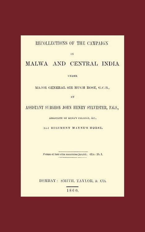 Produktbild: Recollections of the Campaign in Malwa and Central India Under Major General Sir Hugh Rose G.C.B.