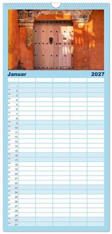 Produktbild: Familienplaner 2027 - Kolumbien Impressionen mit 5 Spalten (Wandkalender, 21 x 45 cm) CALVENDO