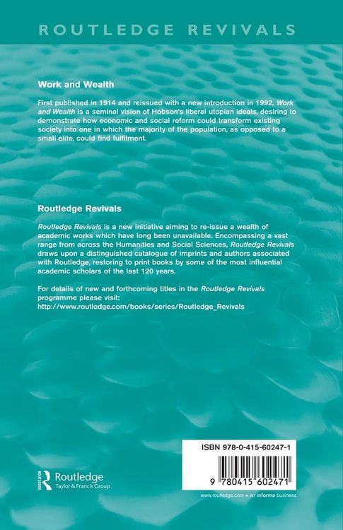 Produktbild: Work and Wealth (Routledge Revivals)