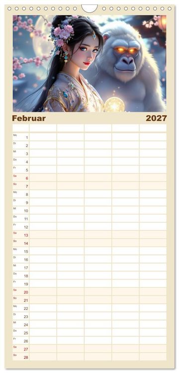 Produktbild: Familienplaner 2027 - Wilde Seelen mit 5 Spalten (Wandkalender, 21 x 45 cm) CALVENDO