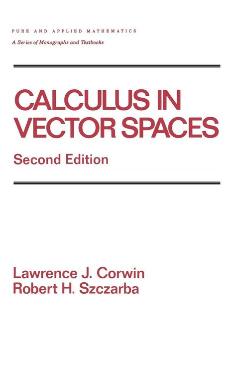 Produktbild: Calculus in Vector Spaces, Revised Expanded