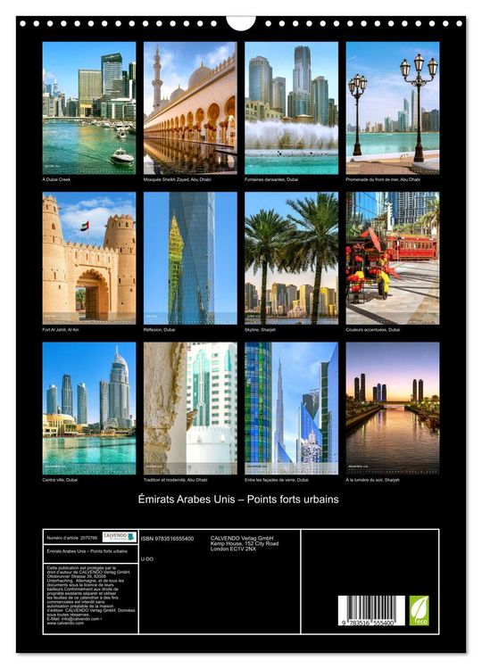Produktbild: &Eacute;mirats Arabes Unis &ndash; Points forts urbains (Calendrier mural 2026 DIN A3 horizontal), CALVENDO calendrier mensuel