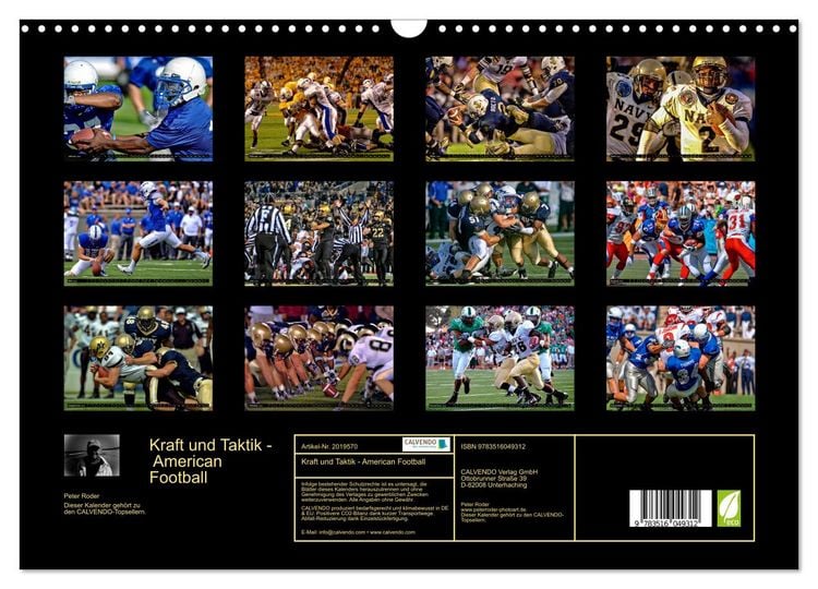 Produktbild: Kraft und Taktik - American Football (Wandkalender 2026 DIN A3 quer), CALVENDO Monatskalender