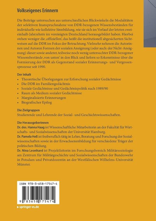 Produktbild: Volkseigenes Erinnern