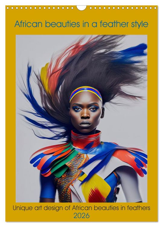 Produktbild: African beauties in a feather style (Wall Calendar 2026 DIN A3 portrait), CALVENDO 12 Month Wall Calendar