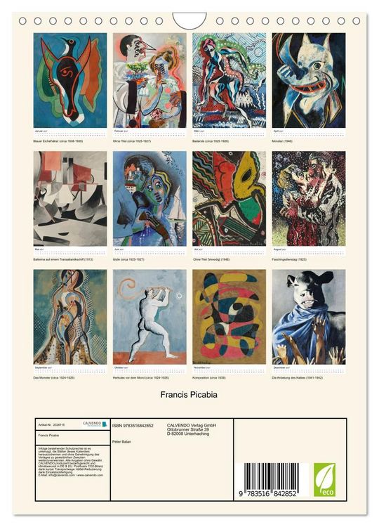 Produktbild: Francis Picabia (Wandkalender 2027 DIN A4 hoch), CALVENDO Monatskalender