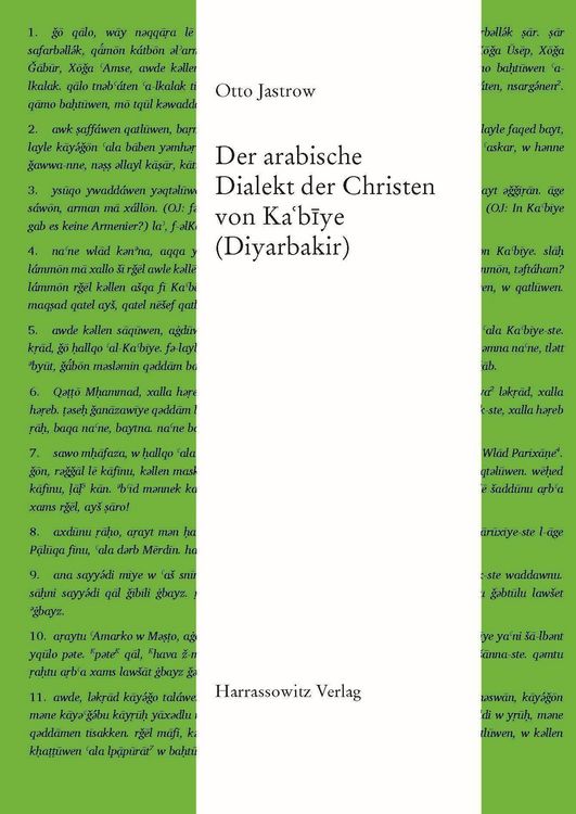 Produktbild: Der arabische Dialektder Christen von Ka&iquest;biye (Diyarbakir)