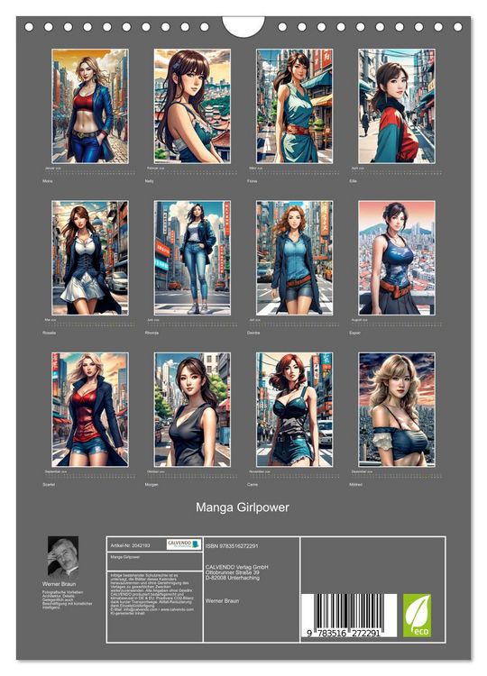 Produktbild: Manga Girlpower (Wandkalender 2026 DIN A4 hoch), CALVENDO Monatskalender