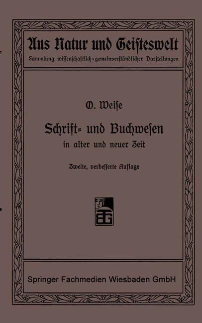 Produktbild: Schrift- und Buchwesen in alter und neuer Zeit