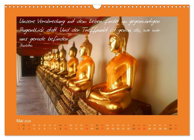 Produktbild: Buddha & Zitate (Wandkalender 2026 DIN A3 quer), CALVENDO Monatskalender