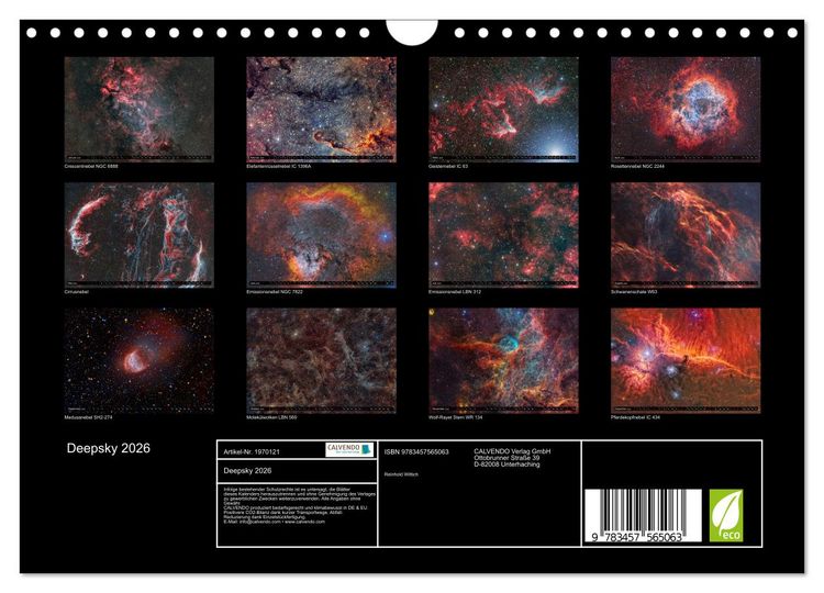 Produktbild: Deepsky 2026 (Wandkalender 2026 DIN A4 quer), CALVENDO Monatskalender