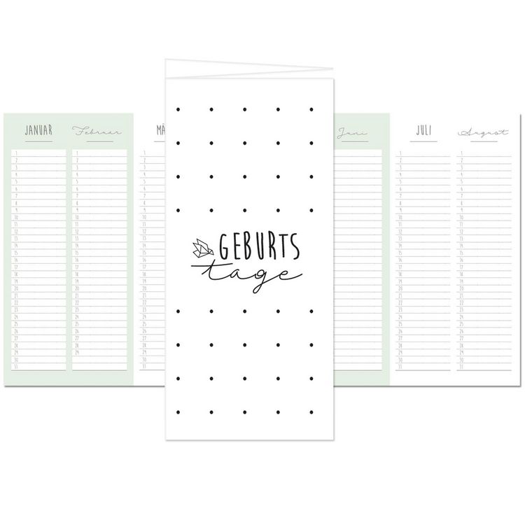 Produktbild: Geburtstagskalender mit Geburtstagskarte, feines Design!