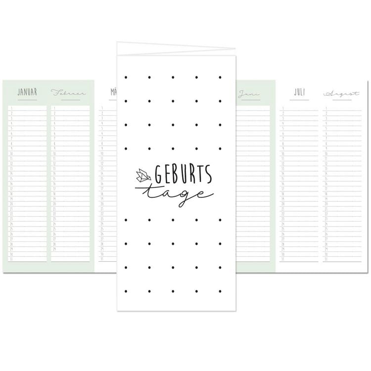 Produktbild: Geburtstagskalender mit Geburtstagskarte, feines Design!
