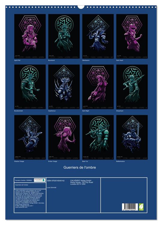 Produktbild: Guerriers de l'ombre (Calendrier mural 2026 DIN A2 horizontal), CALVENDO calendrier mensuel