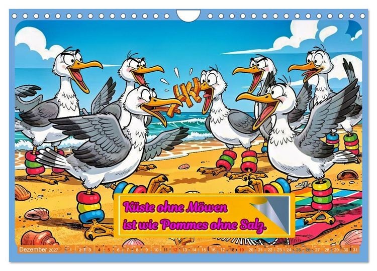Produktbild: Lustige M&ouml;wen von der K&uuml;ste (Wandkalender 2027 DIN A4 quer), CALVENDO Monatskalender