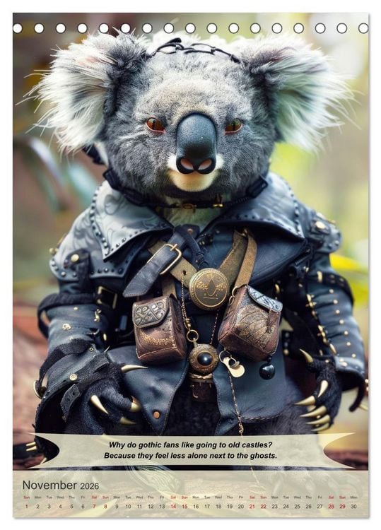 Produktbild: Funny animals in gothic style (Desk Calendar 2026 DIN A5 portrait), CALVENDO 12 Month DeskCalendar