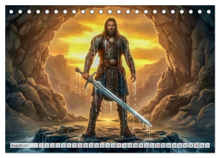 Produktbild: Beowulf &ndash; Die Saga des Drachenbezwingers (Tischkalender 2027 DIN A5 quer), CALVENDO Monatskalender