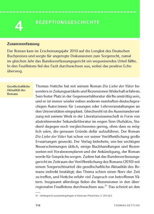 Produktbild: Die Liebe der Väter von Thomas Hettche - Textanalyse und Interpretation