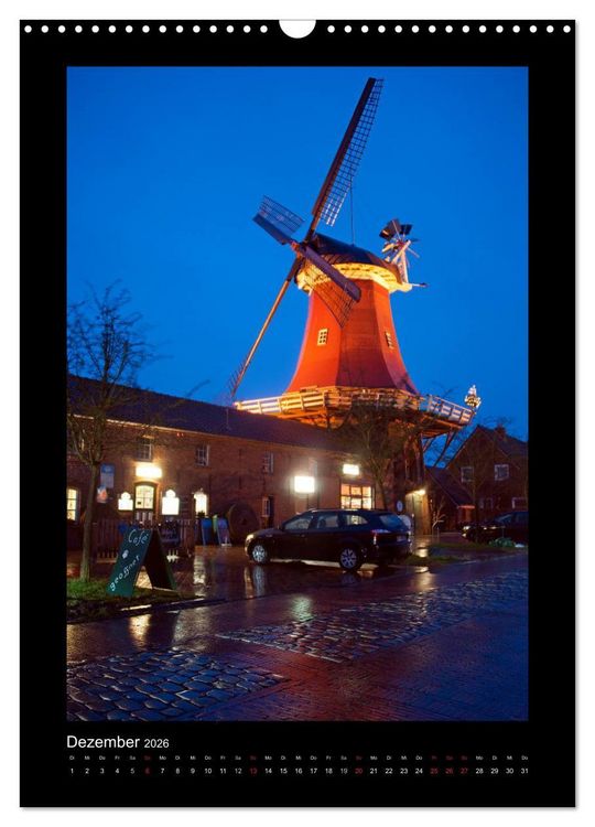 Produktbild: Windm&uuml;hlen in Deutschland (Wandkalender 2026 DIN A3 hoch), CALVENDO Monatskalender