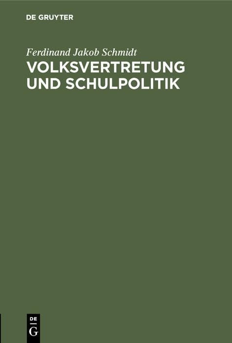 Produktbild: Volksvertretung und Schulpolitik