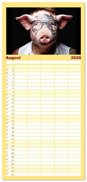 Produktbild: Familienplaner 2026 - Endlich erfolgreich geschieden mit 5 Spalten (Wandkalender, 21 x 45 cm) CALVENDO