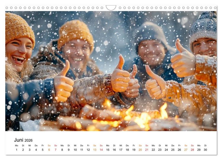 Produktbild: Unser Winter - Flocken, Fun und Freunde (Wandkalender 2026 DIN A3 quer), CALVENDO Monatskalender