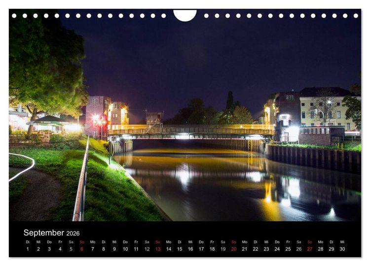 Produktbild: Oldenburg bei Nacht (Wandkalender 2026 DIN A4 quer), CALVENDO Monatskalender