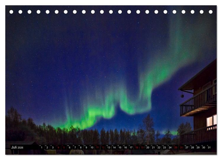 Produktbild: Aurora in Alaska (Tischkalender 2026 DIN A5 quer), CALVENDO Monatskalender
