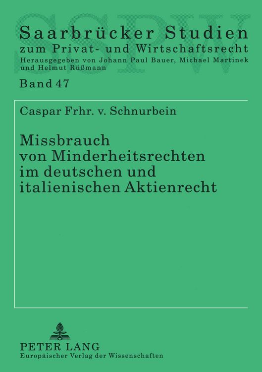 Produktbild: Missbrauch von Minderheitsrechten im deutschen und italienischen Aktienrecht