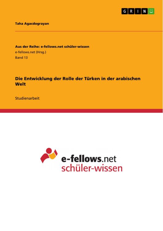 Produktbild: Die Entwicklung der Rolle der T&uuml;rken in der arabischen Welt