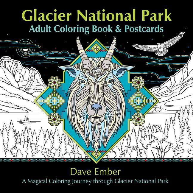 Produktbild: Glacier National Park Adult Coloring Book and Postcards: A Magical Coloring Journey Through Glacier National Park