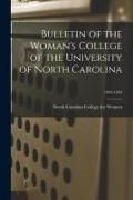 Produktbild: Bulletin of the Woman's College of the University of North Carolina; 1933-1934