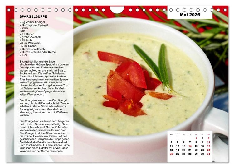 Produktbild: Aus der Suppenk&uuml;che. K&uuml;chenkalender mit tollen Rezepten (Wandkalender 2026 DIN A4 quer), CALVENDO Monatskalender