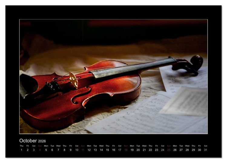 Produktbild: A violin only (High Quality Premium Wall Calendar 2026 DIN A2 landscape),CALVENDO 12 Month Wall Calendar