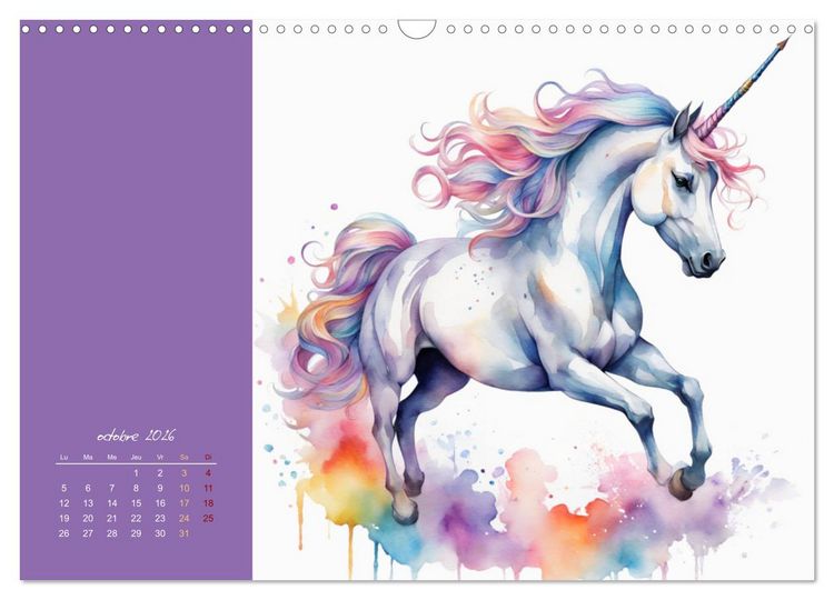 Produktbild: Les licornes (Calendrier mural 2026 DIN A3 vertical), CALVENDO calendrier mensuel