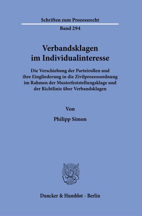 Produktbild: Verbandsklagen im Individualinteresse.