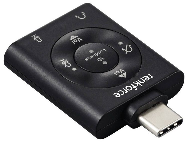 Produktbild: Renkforce USB-C&reg;, Audio Adapter [1x USB-C&reg; Stecker - 1x Mikrofon (3.5 mm Klinke), Kopfh&ouml;rer (3.5 mm Klinke)] RF-SGA-171