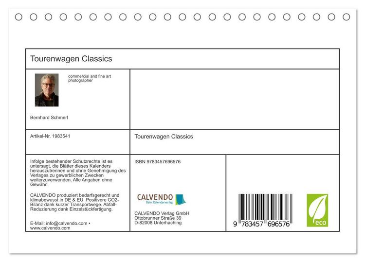 Produktbild: Tourenwagen Classics (Tischkalender 2026 DIN A5 quer), CALVENDO Monatskalender