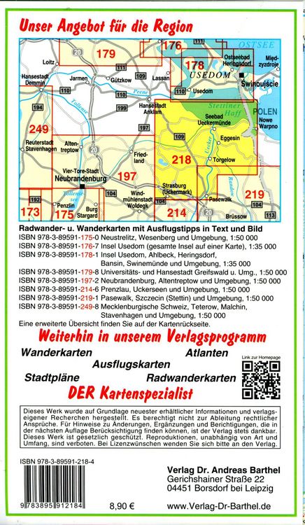 Produktbild: Radwander- und Wanderkarte Ueckerm&uuml;nde, Torgelow, Eggesin und Umgebung