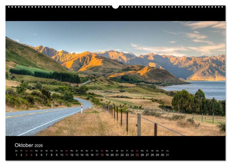Produktbild: Neuseelands Landschaften (Wandkalender 2026 DIN A2 quer), CALVENDO Monatskalender