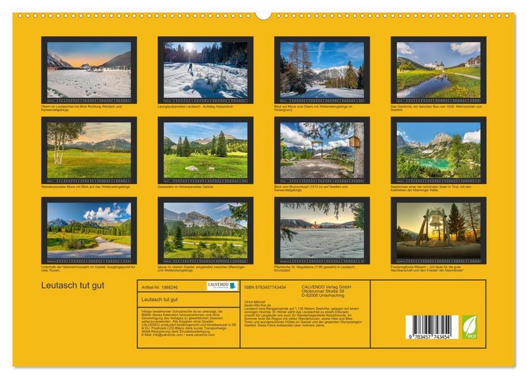 Produktbild: Leutasch tut gut (hochwertiger Premium Wandkalender 2026 DIN A2 quer), Kunstdruck in Hochglanz