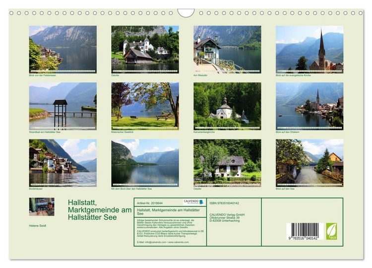 Produktbild: Hallstatt, Marktgemeinde am Hallst&auml;tter See (Wandkalender 2026 DIN A3 quer), CALVENDO Monatskalender